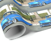 Blauw klassiek verpakkingspapier voor auto's cadeaupapier (Rol Hoek)