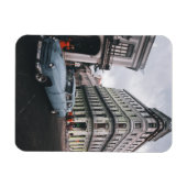 Blauw Klassieke Vintage Car Cityscape Magneet (Horizontaal)