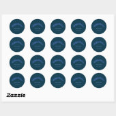 Blauw klassieker, elegant ronde sticker (Vel)