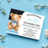 Blauw Klein Beer Verjaardag Beary Fun Celebration Kaart