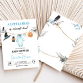Blauw Klein Boe Halloween Baby Shower Kaart