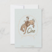  Blauw Klein Buckaroo Western 1e Verjaardag Bedankkaart (Achterkant)