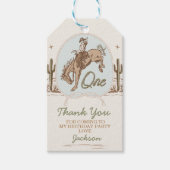  Blauw Klein Buckaroo Western 1e Verjaardag Cadeaulabel (Voorkant)