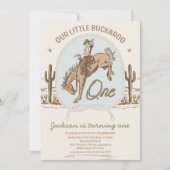  Blauw Klein Buckaroo Western 1e Verjaardag Kaart (Voorkant)