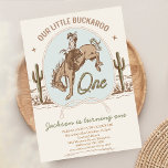Blauw Klein Buckaroo Western 1e Verjaardag Kaart<br><div class="desc">Blue Little Buckaroo Western 1e Verjaardag Uitnodiging Jongenspaard of westerne thema eerste verjaardagsuitnodiging met een woestijnlandschap met cactus,  cowboy en paard op een lichtblauwe achtergrond. Deze 1e verjaardagsuitnodiging van onze kleine buckaroo boy heeft ook een touw als tekstkop en is ideaal voor een western eerste verjaardagsfeestje.</div>