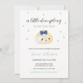 Blauw klein dumpling is op de weg jongen Baby show Kaart (Voorkant)