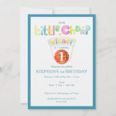 Blauw klein kampioen basketbal elke leeftijd jonge kaart (Voorkant)