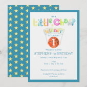 Blauw klein kampioen basketbal elke leeftijd jonge kaart (Voorkant / Achterkant)