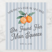 Blauw Klein Minituur Hoofd Squeeze Bruidsfeest Fav Wijn Etiket (Enkel label)