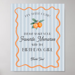 Blauw Klein Mutsje Citroen Favoriete Herinnering V Poster