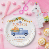 Blauw Klein Pompoen Baby Shower Papieren Bord (Feest)