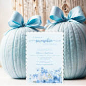 Blauw Klein Pompoen Bow Baby shower Kaart