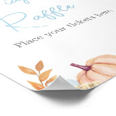 Blauw Klein Pompoen Herfst Luier Raffle Bord Poster (Hoek)