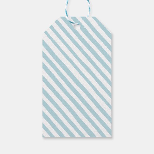 Blauw klein pompoen jongen baby shower dank u labe cadeaulabel (Achterkant)