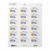 Blauw Klein Pompoen Retouradreslabel Etiket (Full Sheet)