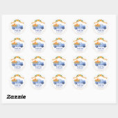 Blauw Klein Pompoen Tweeling Bedankt Ronde Sticker (Vel)