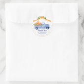 Blauw Klein Pompoen Tweeling Bedankt Ronde Sticker (Tas)
