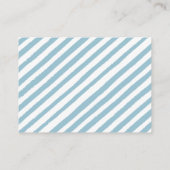 Blauw klein pompoenboek voor baby boy douche informatiekaartje (Achterkant)