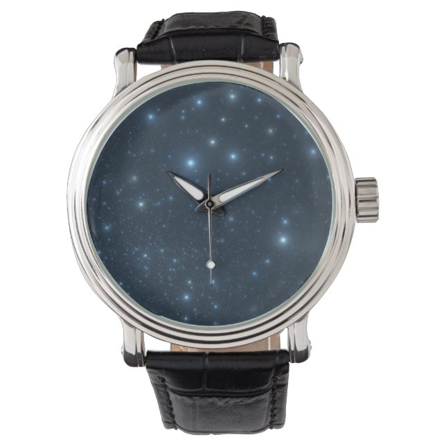 Blauw klein sterrenstelsel horloge (Voorkant)