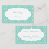 Blauw klein vierkant visitekaartje (Voorkant / Achterkant)