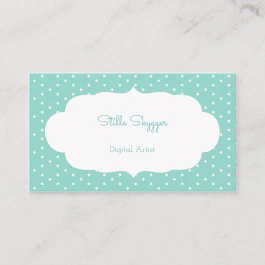 Blauw klein vierkant visitekaartje (Voorkant)