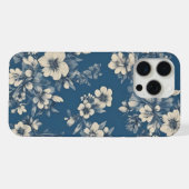  blauw kleine bloemetjes iPhone hoesje (Achterkant horizontaal)