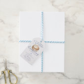 Blauw Kleine Dumpling Jongen Baby Shower Bedankt G Cadeaulabel (Met Touw)
