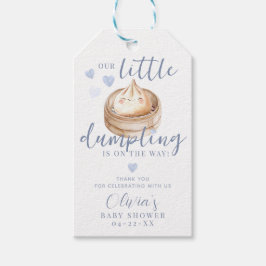 Blauw Kleine Dumpling Jongen Baby Shower Bedankt G Cadeaulabel