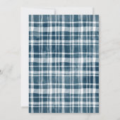 Blauw Kleine Pompoen Rustiek Jongen Baby shower Kaart (Achterkant)