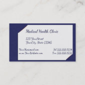 Blauw klembord met medische stethoscoop visitekaartje (Achterkant)