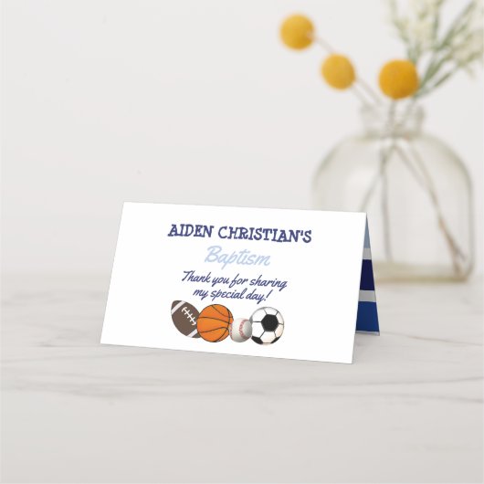 Blauw Kleur Blok Sport Party Plaatskaarten Plaatskaartje (Achterkant)