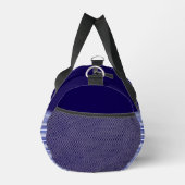 Blauw kleurblok met blauwe zwarte en witte strepen plunjezak (Rechts)