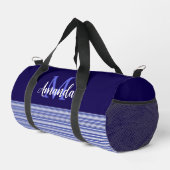 Blauw kleurblok met blauwe zwarte en witte strepen plunjezak (Rechterhoek)