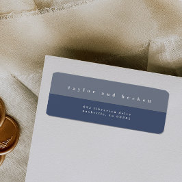 Blauw kleurenblok Retouradreslabels Etiket