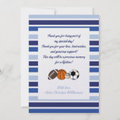 Blauw kleurenblok Sportbaptisme Foto bedankt (Achterkant)