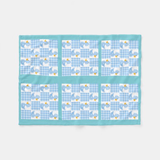 Blauw kleurentapeluis ontwerpventilator fleece deken (Voorkant (Horizontaal))