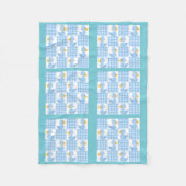 Blauw kleurentapeluis ontwerpventilator fleece deken (Voorkant)