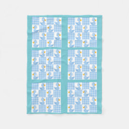 Blauw kleurentapeluis ontwerpventilator fleece deken