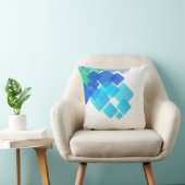 Blauw kleurrijk abstract werpkussen kussen (Stoel)