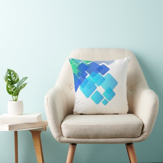Blauw kleurrijk abstract werpkussen kussen (Stoel)
