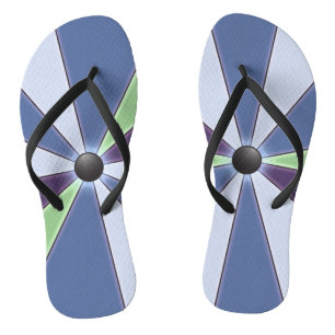 Blauw kleurrijke grafische teenslippers
