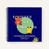 Blauw kleurrijke kikker Aangepast spookboek Notitieboek (Voorkant)