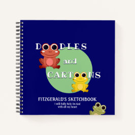 Blauw kleurrijke kikker Aangepast spookboek Notitieboek