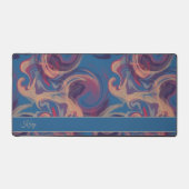 Blauw & Kleurrijke Swirling Waterverf Custom Bureaumat (Voorkant)