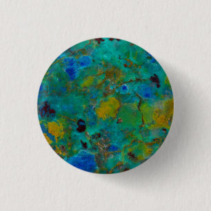 Blauw Klif Chrysocolla Ronde Button 3,2 Cm
