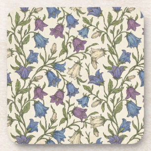 Blauw Klokjesbloempatroon - Esthetische Botanische Bier Onderzetter