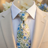 Blauw Klokjesveld Stropdas