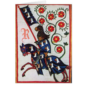 BLAUW KNIGHT HORSEBACK MEDIEVAL PARCHCHMENT MONOGR