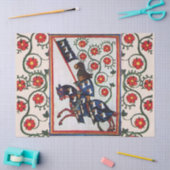 BLAUW KNIGHT MET ROSES MEDIEVAL MINIATUM TISSUEPAPIER (Craft)