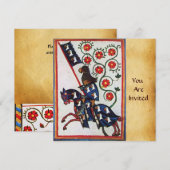 BLAUW KNIGHT OP HET MIDDELGROTE PARCHMENT VAN DE H KAART (Voorkant / Achterkant)